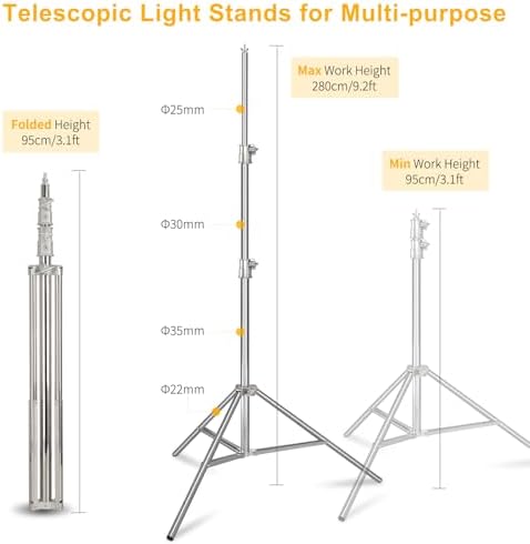 9.2x10Ft Stainless Steel Photo Backdrop Stand Heavy Duty Adjustable in 9.2x10Ft, alternate view 3