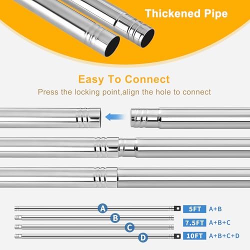 9.2x10Ft Stainless Steel Photo Backdrop Stand Heavy Duty Adjustable in 9.2x10Ft, alternate view 4