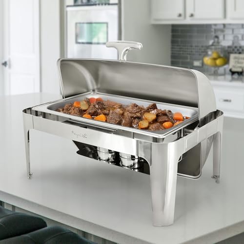 9.5 Quart Oblong Roll Top Stainless Steel Professional Kitchen Chafing Dish/Food Warmer/Buffet Server Serving, alternate view