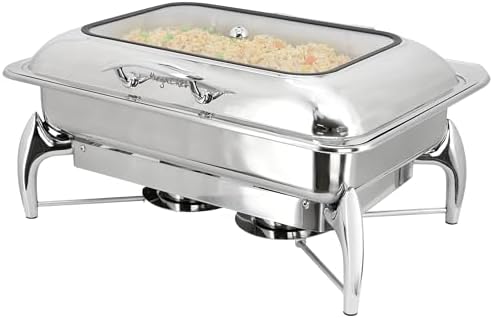 9.5 Quart Stainless Steel Professional Chafing Dish/Food Warmer/Buffet Server Serving Trays w/Hinged Lid & View
