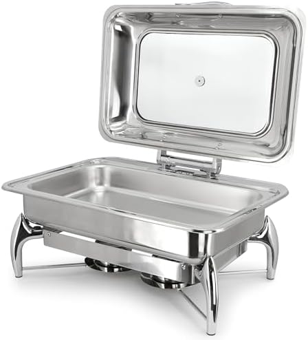 9.5 Quart Stainless Steel Professional Chafing Dish/Food Warmer/Buffet Server Serving Trays w/Hinged Lid & View, alternate