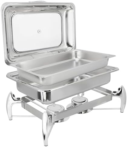 9.5 Quart Stainless Steel Professional Chafing Dish/Food Warmer/Buffet Server Serving Trays w/Hinged Lid & View, alternate