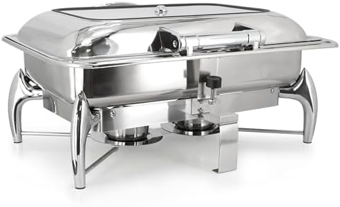 9.5Quart Rectangle Stainless Steel Professional Chafing Dish/Food Warmer/Buffet Server Tray w/Hinged Lid &, alternate view 4