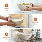 9.6 inch Serving Bowls, Large Serving Dishes for Wedding Parties, 60 Oz for Salad, Side Dishes, Pasta, Oval, alternate view 5