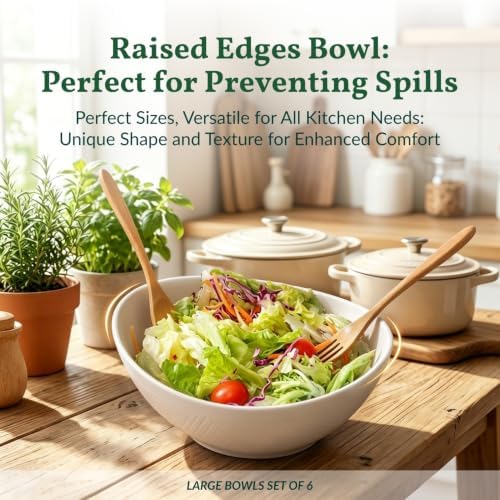 9.6 inch Serving Bowls, Large Serving Dishes for Wedding Parties, 60 Oz for Salad, Side Dishes, Pasta, Oval, alternate view 6