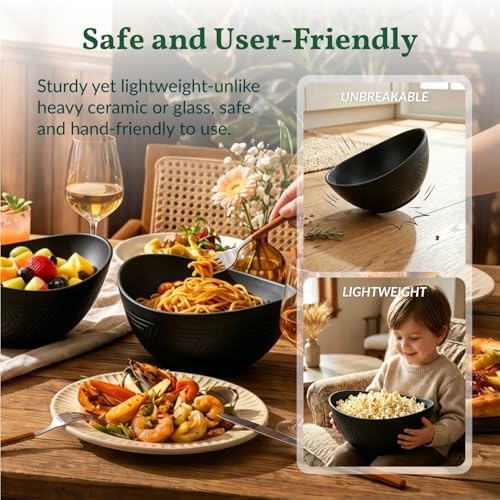 9.6 inch Serving Bowls, Large Serving Dishes for Wedding Parties, 60 Oz for Salad, Side Dishes, Pasta, Oval, alternate view 6