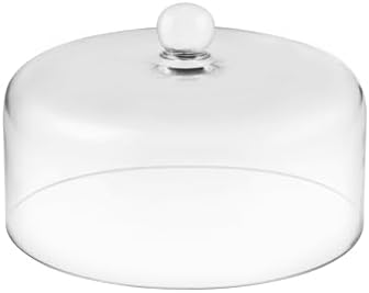 9.6" Wide Handmade Sturdy Glass Cake Dome, Cake Cover Lid for Cake, Food and Display, Glass Topper For Cake