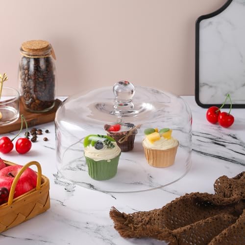 9.6" Wide Handmade Sturdy Glass Cake Dome, Cake Cover Lid for Cake, Food and Display, Glass Topper For Cake, alternate view 2