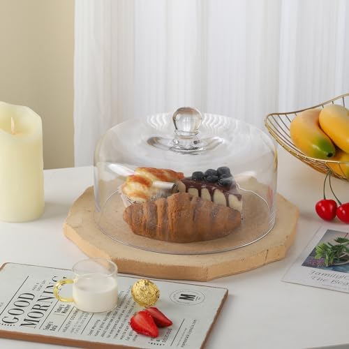 9.6" Wide Handmade Sturdy Glass Cake Dome, Cake Cover Lid for Cake, Food and Display, Glass Topper For Cake, alternate view 5