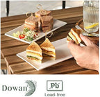 9.7" Rectangle Serving Plates Set of 4 - Restaurant Plates for Party, Wedding, and Entertaining - White, alternate view 4
