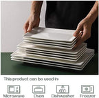 9.7" Rectangle Serving Plates Set of 4 - Restaurant Plates for Party, Wedding, and Entertaining - White, alternate view 5