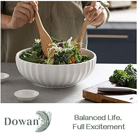 9.8'' Serving Bowls, 86 oz Large Salad Bowl, Ceramic Serving Dishes, Set of 2, Pumpkin Shape for Christmas, alternate view 4