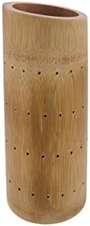 9.84" Bamboo Skewer Holder Food Display Stand Angle Cut Tube Skewers Stand w/ 72 Holes - Carbonized Brown - 3, alternate view