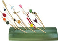 9.84" Bamboo Skewer Holder Food Display Stand Half Cut Skewers Stand w/ 20 Holes - Green - 10 Pieces