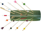 9.84" Bamboo Skewer Holder Food Display Stand Half Cut Skewers Stand w/ 20 Holes - Green - 10 Pieces, alternate view 2