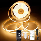 9.84ft Smart COB LED Strip Lights, 24V Warm White 2700K Dimmable LED Light Strips, High Bright LED tape light