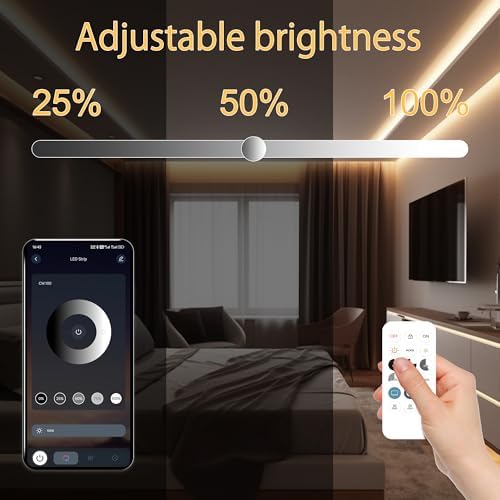 9.84ft Smart COB LED Strip Lights, 24V Warm White 2700K Dimmable LED Light Strips, High Bright LED tape light, alternate view