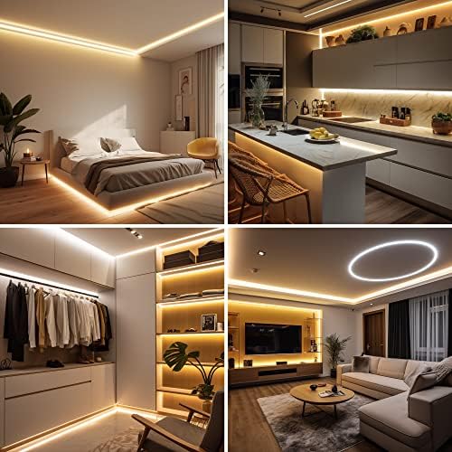 9.84ft Smart COB LED Strip Lights, 24V Warm White 2700K Dimmable LED Light Strips, High Bright LED tape light, alternate view