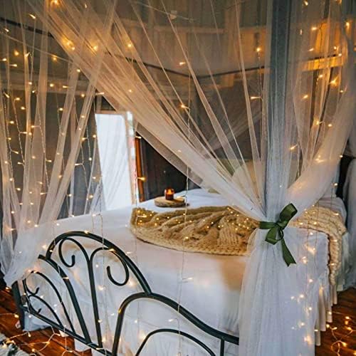 9.8ft×9.8ft Curtain Lights Battery Operated with Timer Warm White in Warm White, alternate view 5