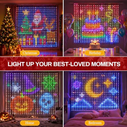 9.8ft x 9.8ft Smart Curtain Lights, App/Remote Control, alternate view 3