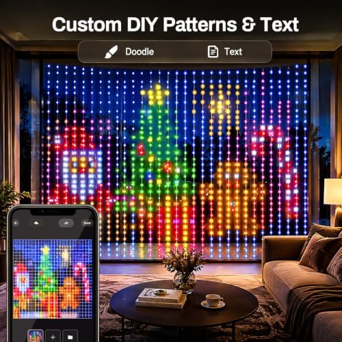 9.8ft x 9.8ft Smart Curtain Lights, App/Remote Control, alternate view 6