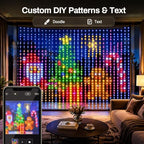 9.8ft x 9.8ft Smart Curtain Lights, App/Remote Control, alternate view 6