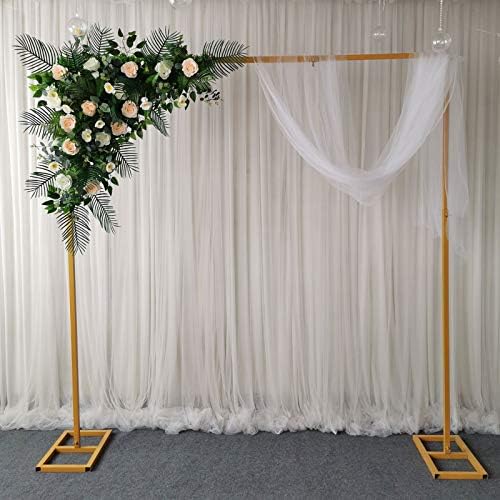 9.8FTx9.8FT Square Backdrop Stand, Yellow Wedding Arches for Ceremony, Rectangular Metal Balloon Arch Stand