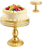 9.8IN Cake Stand Metal Wedding Cake Plate Gold Stand Round Dessert Stand in Gold