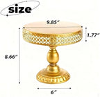 9.8IN Cake Stand Metal Wedding Cake Plate Gold Stand Round Dessert Stand in Gold, alternate view 3