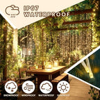 9.8x19.6Ft Curtain String Lights Plug in,600 Warm White LED Curtain Lights with Remote, Timer, Memory, alternate view 4