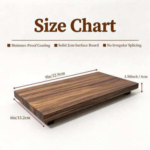 9" Acacia Wood Riser Pedestal Stand Small Wooden Riser for Kitchen Counter in Acacia03, alternate view 2