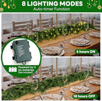 9 FT Artificial Norfolk Pine Garlands with Lights, Pre-Lit Christmas Garland, Real Touch Pine Artificial Faux, alternate view