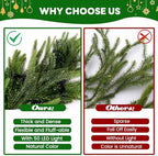 9 FT Artificial Norfolk Pine Garlands with Lights, Pre-Lit Christmas Garland, Real Touch Pine Artificial Faux, alternate view