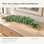 9 FT Christmas Cedar Real Touch Garland for Mantle Decoration in Green, alternate view 4