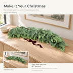 9 FT Christmas Cedar Real Touch Garland for Mantle Decoration in Green, alternate view 6