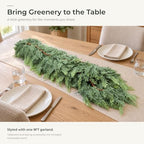 9 FT Christmas Cedar Real Touch Garland for Mantle Decoration in Green, alternate view 7