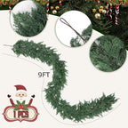 9 FT Christmas Garland, Real Touch Cedar Garlands, 1 Pcs, alternate view 2