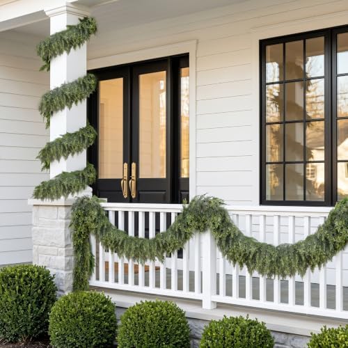 9 FT Thick Christmas Cedar Garland, Soft Touch Cypress Garlands, alternate view 4