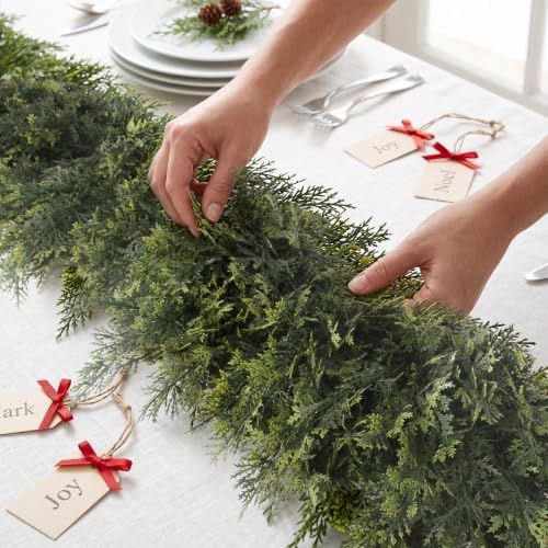 9 FT Thick Christmas Cedar Garland, Soft Touch Cypress Garlands, alternate view 7