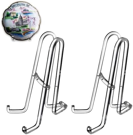9 Inch 2 Pack Plate Stands for Display - Holder Stand + Acrylic Frame Holder Picture, Decorative Plate, Book