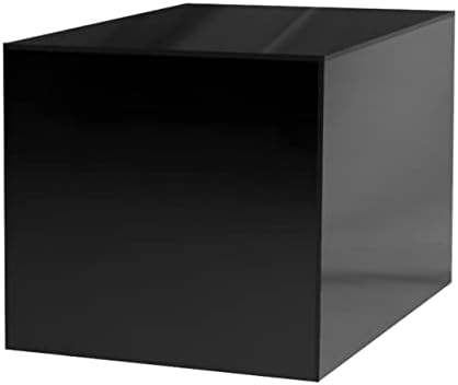 9 Inch Acrylic Display Riser Box with One Open Side No Lid Versatile Glossy Black Square Lucite Retail Product