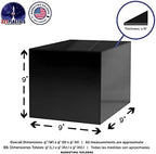 9 Inch Acrylic Display Riser Box with One Open Side No Lid Versatile Glossy Black Square Lucite Retail Product, alternate