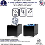 9 Inch Acrylic Display Riser Box with One Open Side No Lid Versatile Glossy Black Square Lucite Retail Product, alternate