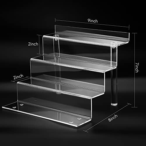 9 Inch Acrylic Shelf for Perfume Organizer, 4 Tier Funko POP Shelves, Cologne Organizer Tiered Riser Display, alternate view