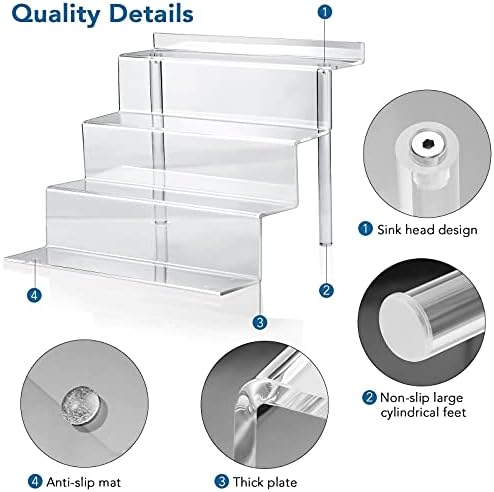 9 Inch Acrylic Shelf for Perfume Organizer, 4 Tier Funko POP Shelves, Cologne Organizer Tiered Riser Display, alternate view