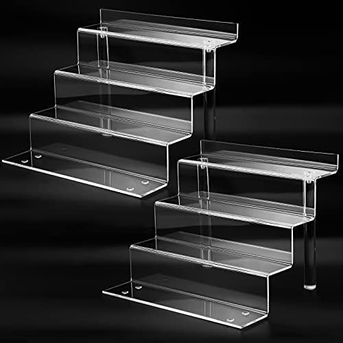 9 Inch Acrylic Shelf for Perfume Organizer in 2 Pack, 4 Tier Funko POP Shelves, Cologne Organizer Tiered Riser