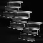 9 Inch Acrylic Shelf for Perfume Organizer in 3 Pack, 4 Tier Funko POP Shelves, Cologne Organizer Tiered Riser