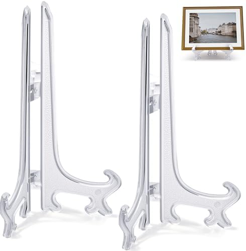 9 Inch Clear Acrylic Plate Stands for Display Holders 2pcs in Clear