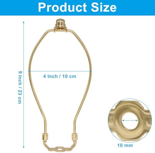 9 Inch Lamp Shade Harp Holder, 2 Pcs, Gold in Gold, alternate view 2