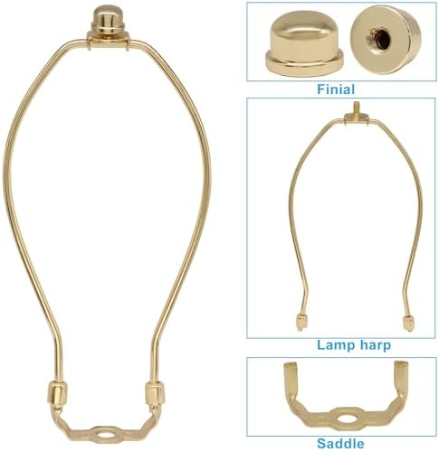 9 Inch Lamp Shade Harp Holder, 2 Pcs, Gold in Gold, alternate view 3